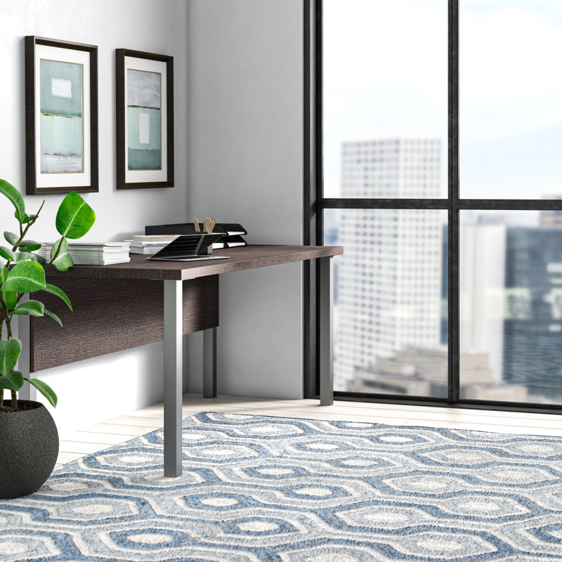 Idael Desk with Square Metal Legs, 72W, Bark Gray