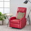 Fauteuil inclinable manuel en cuir synthétique rouge-16562373