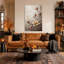 Fleurs et boutons de magnolia beige sur toile texturée pour l'Halloween-1223563600