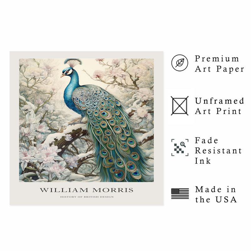 Animaux, reproduction d'art sans cadre William Morris, H 18 po x l 18 po