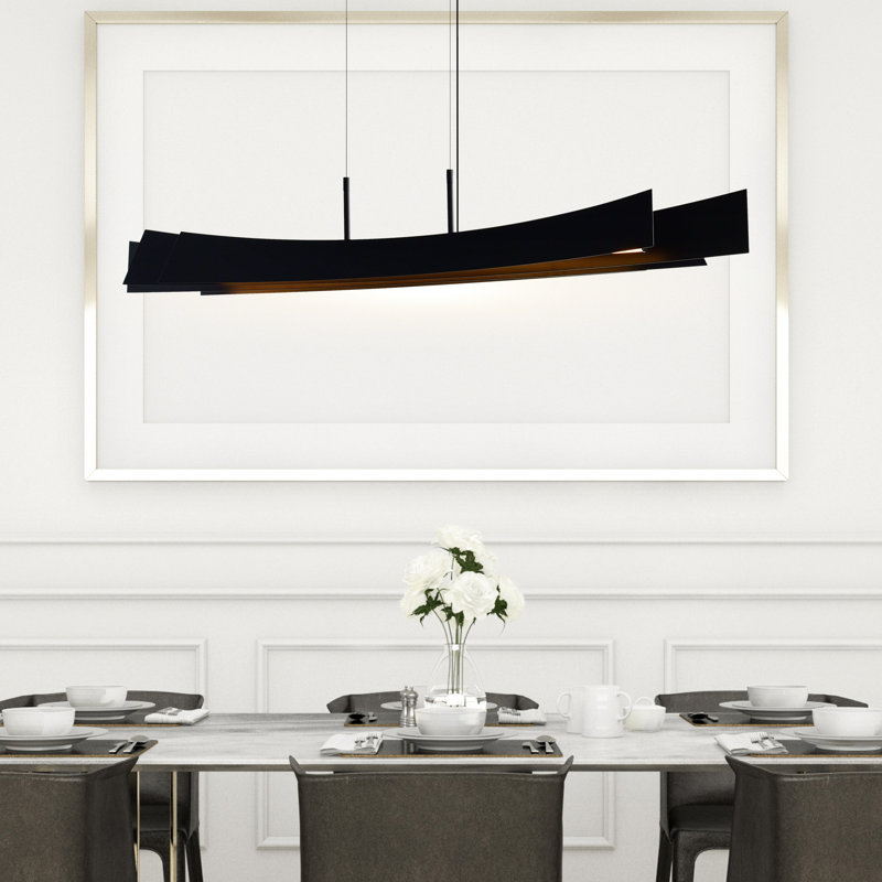 Eveah 3 - Light Dimmable LED Rectangle Chandelier, Black