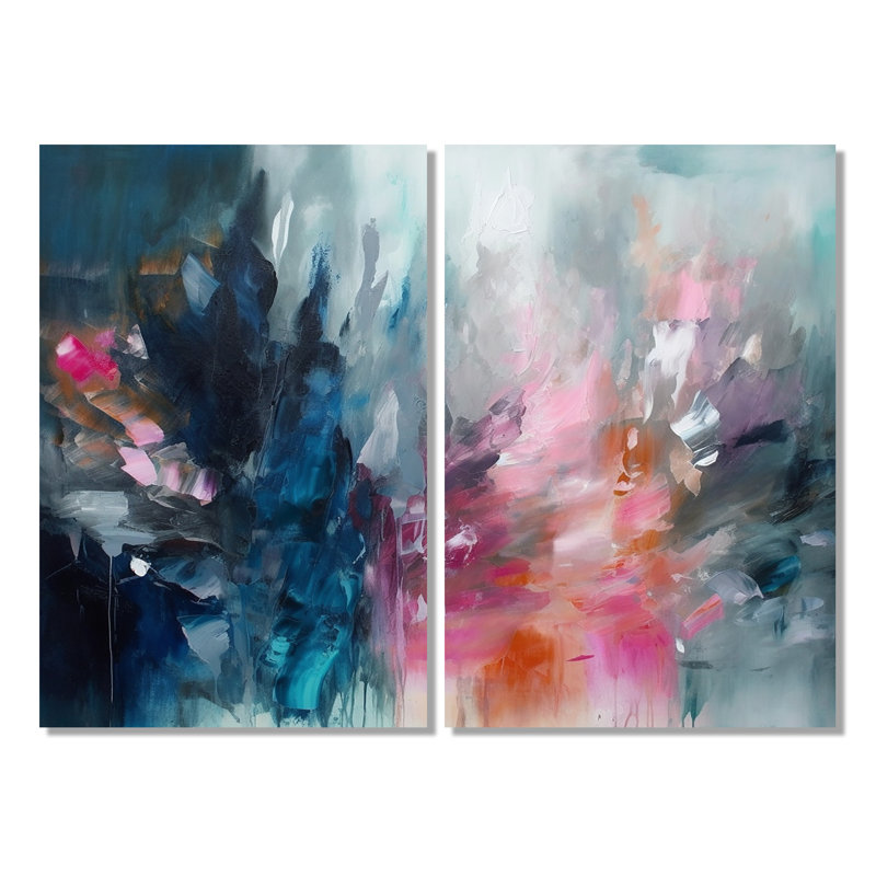 Clytia - Art mural abstrait sur toile, Toile tendue, Ne s’applique pas, H 36 po x l 48 po