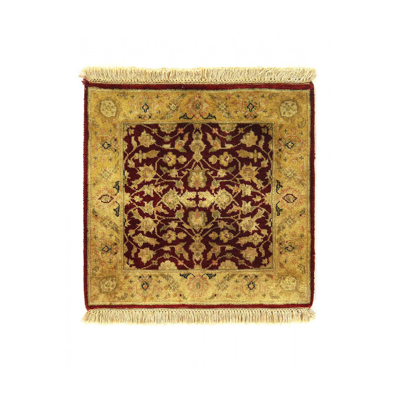Red Fine Hand Knotted Augra 1'7"X 1'8"