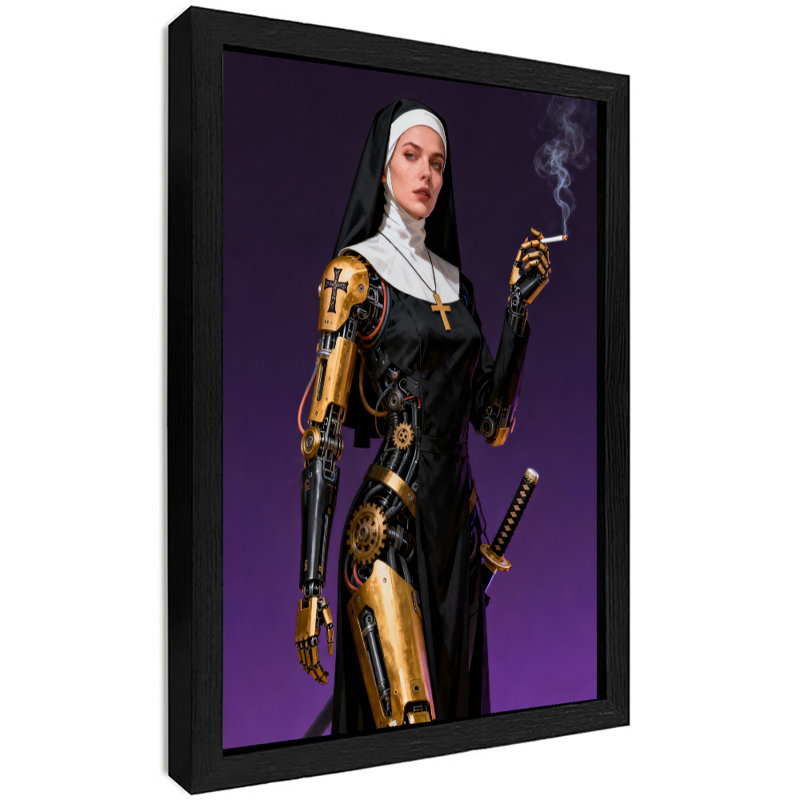 Reproduction d'art encadré noir rétro, H 11 po x l 9 po