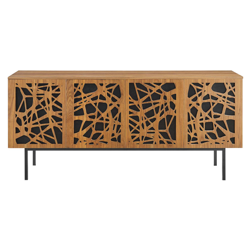 Telluride 73" Walnut and Black Wood TV Stand