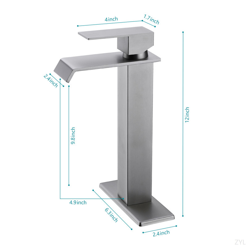 Waterfall Spout Single Handle Bathroom Sink Faucet