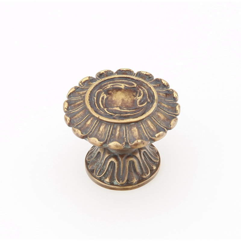 French Round Knob, Monticello Brass