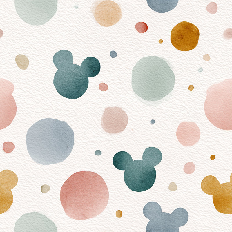 Rouleau de papier peint abstrait à motif de pois abstraits et pastel, Peler et coller