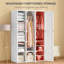 Armoire-penderie portative, armoire de chambre pliante, rangement pour vêtements avec compartiments à cubes, tringle à vêtements, portes magnétiques, blanc