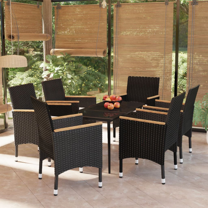 Square Dining Set, 4, 29.1" H x 55.1" W x 27.6" D, Black/Cream
