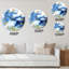 Blue And Gold Creative Abstract - Modern Wall Clock-773278377