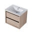 Armoire de salle de bain murale 24 po avec 2 tiroirs à fermeture douce et lavabo en céramique blanche - Design contemporain Bva02524plo-g-bl9060b (w1286s00034-1640393836