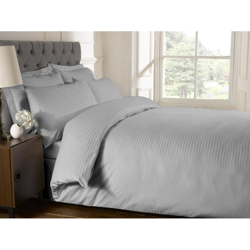 250Q/C Cotton Duvet Cover, Super King, Silver