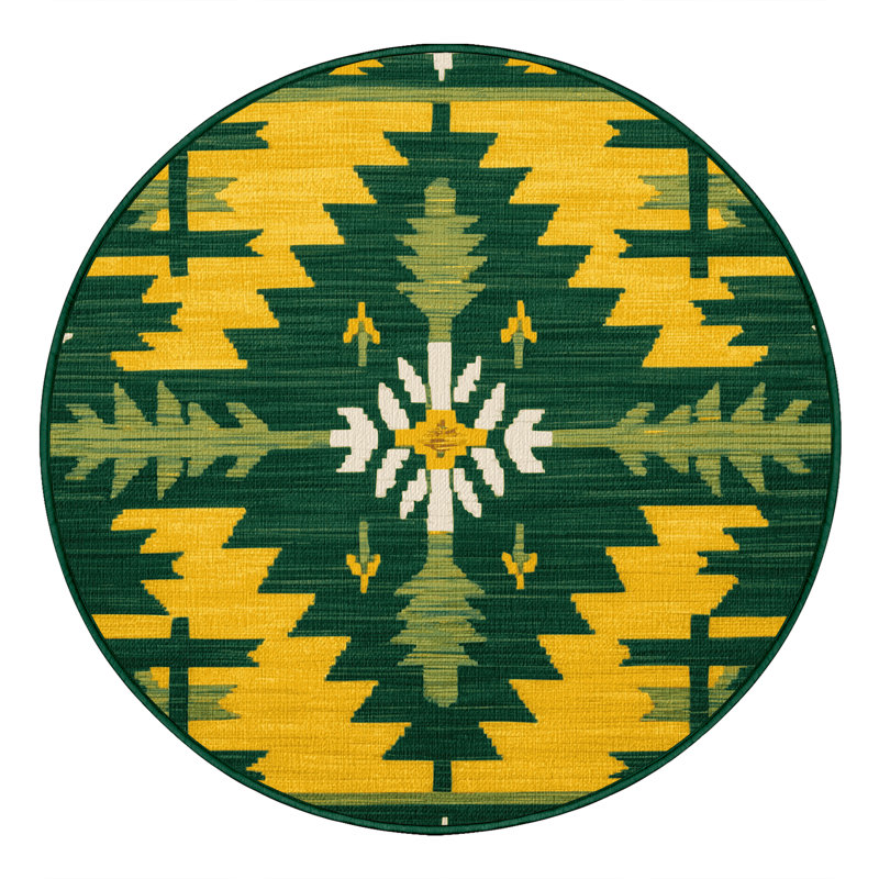  Washable Palo Verde Southwestern Area Rug, Rond 7 pi
