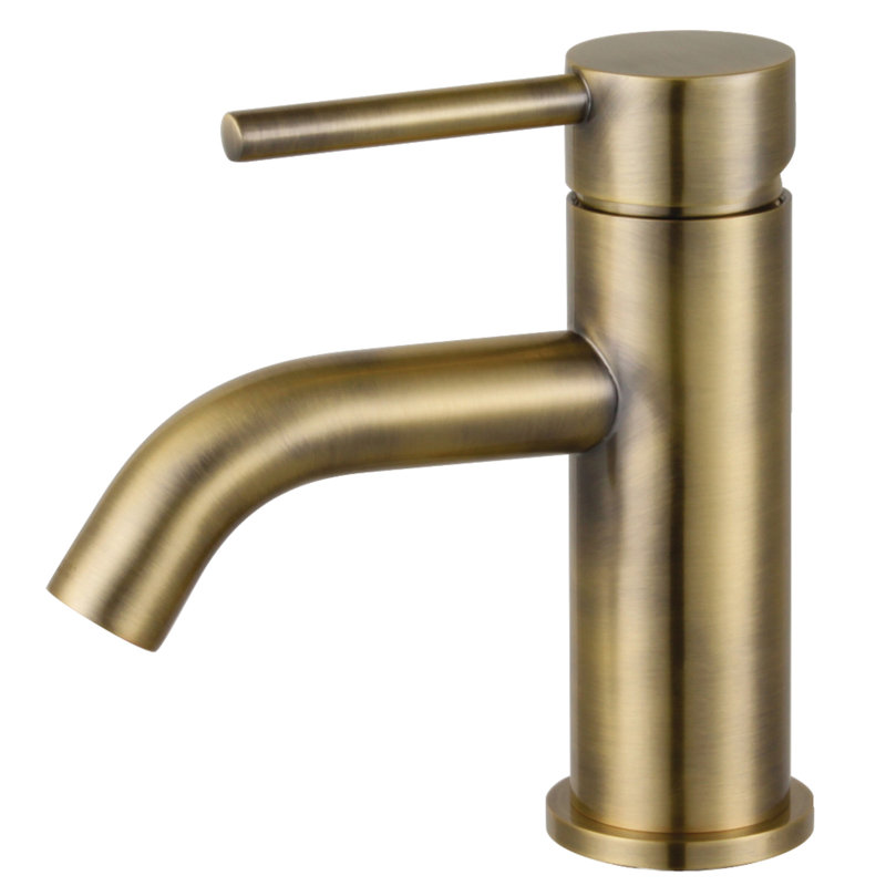 Kingston Brass Concord Single-Handle 1-Hole Deck Mount Bathroom Faucet with Push Pop-Up, Antique Brass