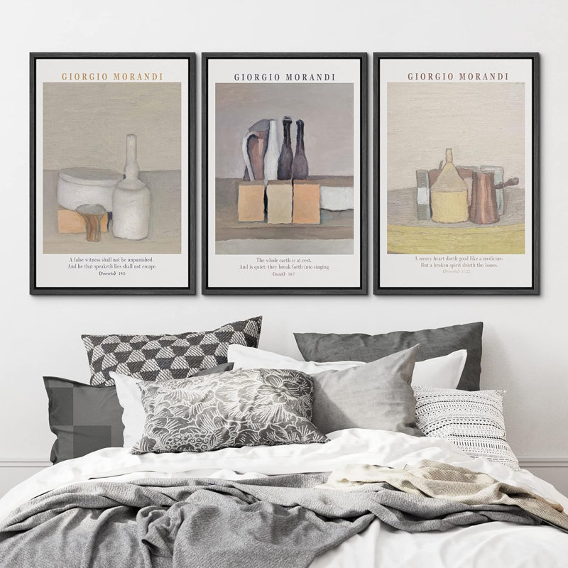 Classical Artwork, poterie et ustensiles de cuisine Morandi, 3 pièces, H 24 po x l 16 po x P 1,5 po, Noir