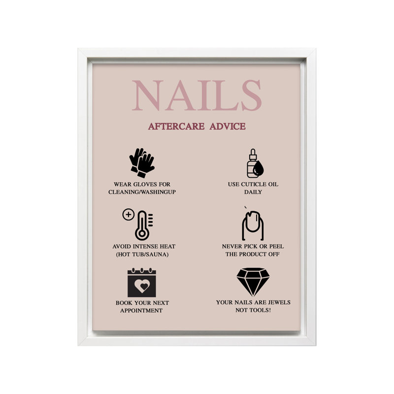 Conseils de suivi des ongles, Canvas, White Framed, 16"H x 20"W