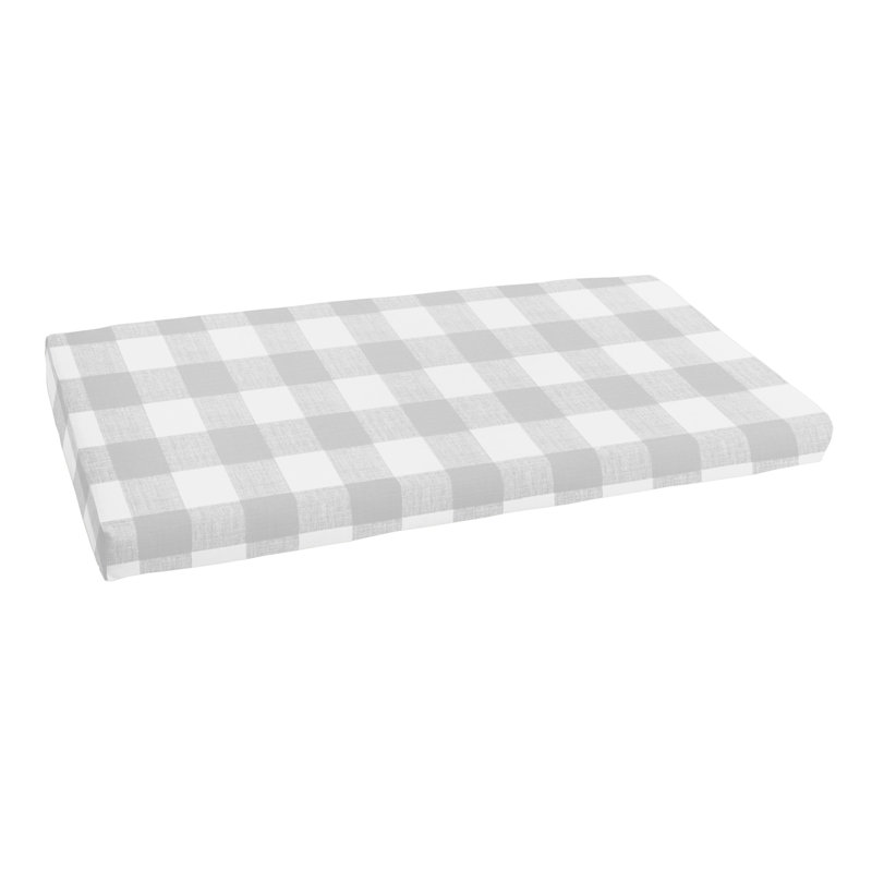 Outdoor 3'' Bench Seat Cushion, 3" H x 60" W x 19" D, Gray/White