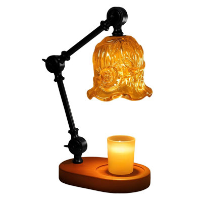 Lampe de bougie chauffe-plat, chauffe-fonte à cire à intensité variable avec hauteur réglable, décoration de salon de chambre à coucher, cadeaux d'anniversaire pour les femmes, (ambre)