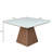 Buran 47" Square Dining Table In Sintered Stone With Ash Wood And Iron Pedestal Base Buran Collection