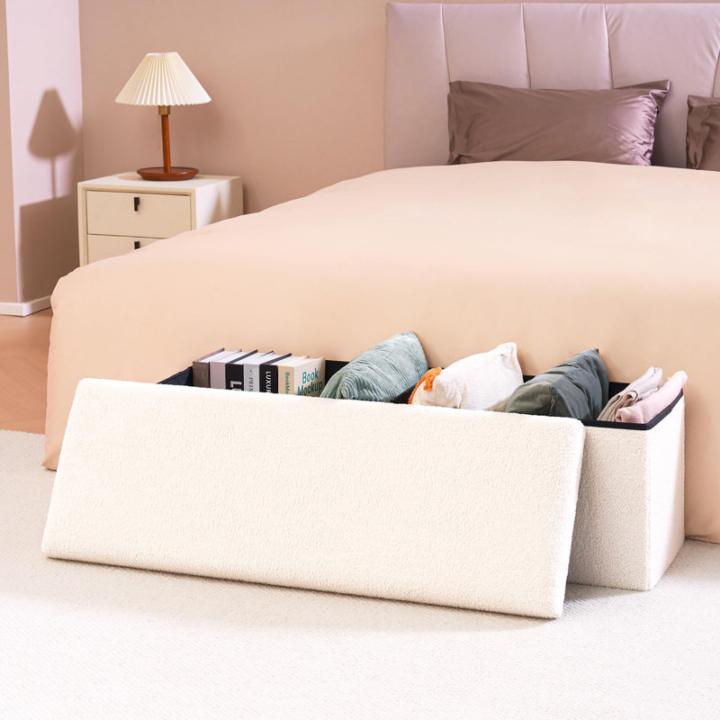 Storage Ottoman Bench, White