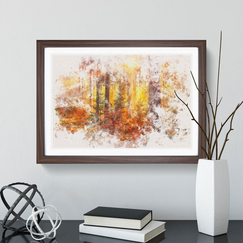 Mystery Forest - Framed Print, 45cm H x 63cm W x 2cm D, Walnut Framed