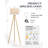 Nordic Wood Tripod Floor Lamp With 3-Color LED Bulb, Beige Linen Shade, Footswitch, For Living Room, Bedroom, Office, Study Room-744780991