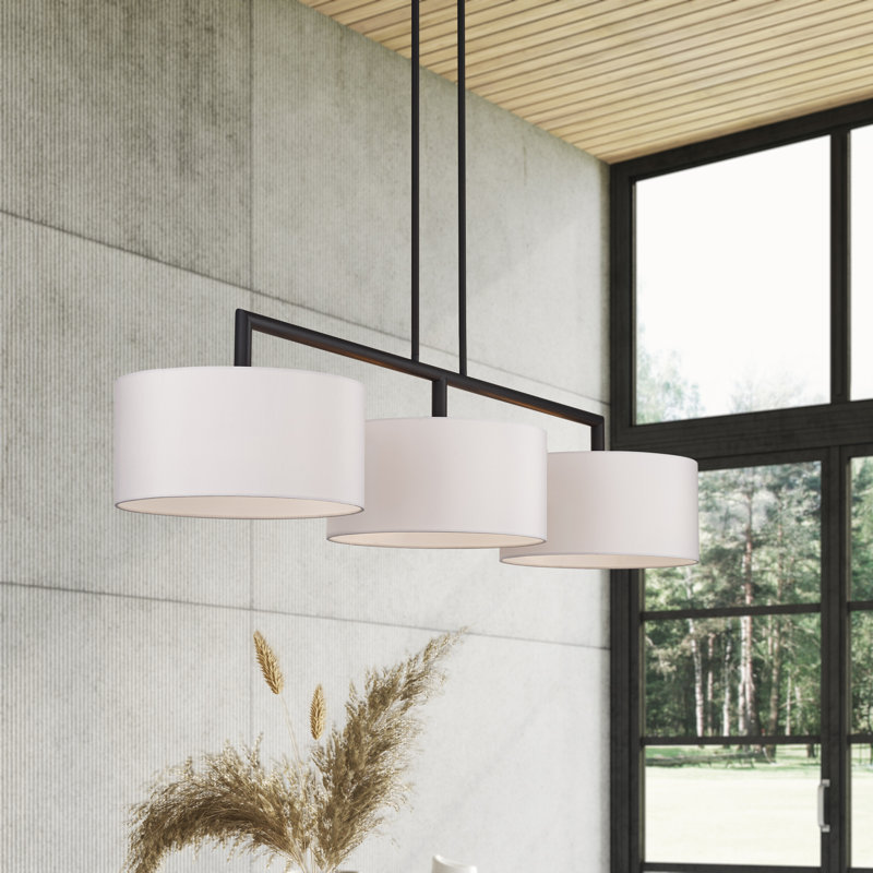 Très grand lustre linéaire en bronze à 3 lumières Ackley, Bronze