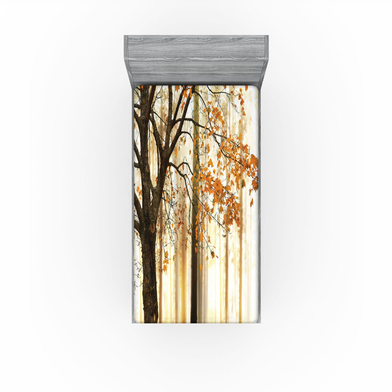 Ensemble de 2 drap-housse Ambesonne Autumn, Drap-housse de taille simple