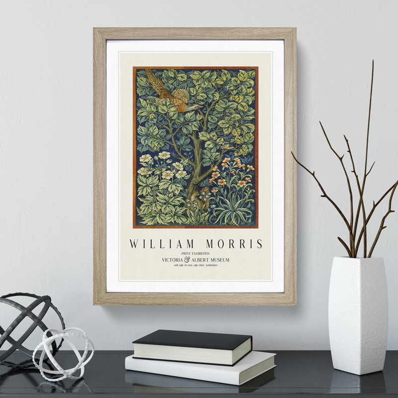 Cock Pheasant by William Morris - Picture Frame Art Prints, Oak, 36cm H x 27cm W x 2cm D