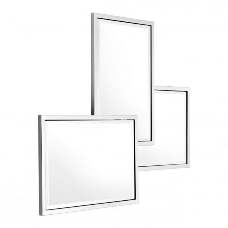 Sensation Flat Beveled Wall Mirror, Silver