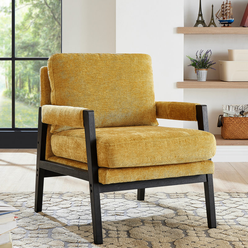 Fauteuil d'appoint Mid-Century, Jaune