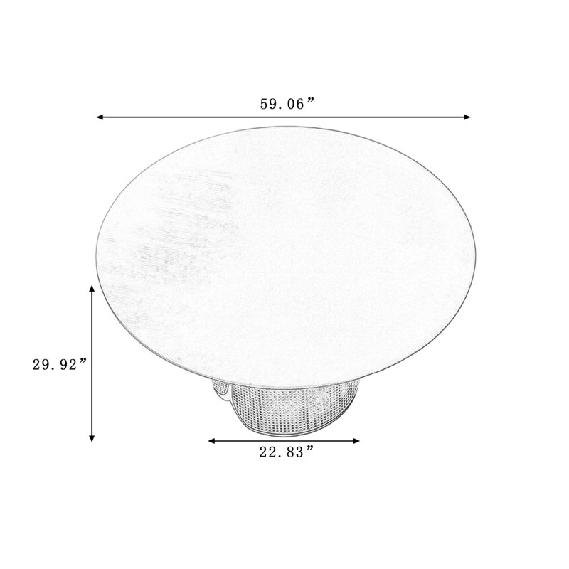 Ensemble de table de salle à manger 4 personnes, H 29,92 po x L 59,06 po x l 62,99 po
