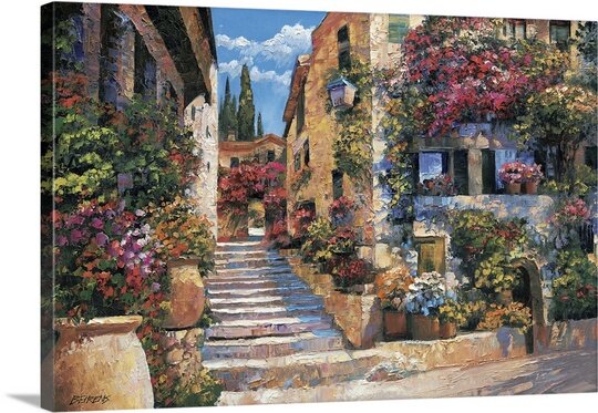 Winston Porter Riviera Stairs Howard Behrens Painting Print