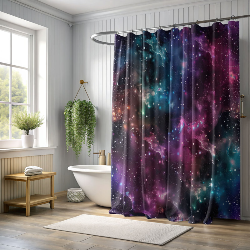 Rideau de douche Vibrant Stardust - Premium, H 74 po x l 71 po