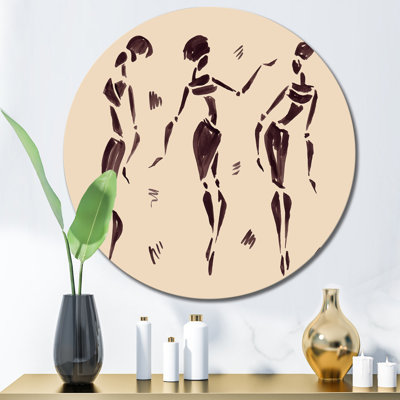 " Abstract Brown Dancers " Painting Print