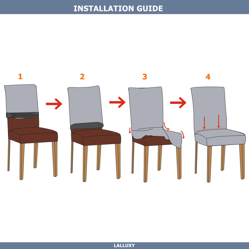 Ensemble de 4 housses de chaise pour chaise de salle à manger, housses de chaise Parson extensibles et douces, housses de chaise de salle à manger lavables et amovibles avec élastique pour ajustement universel (fleurs orange)