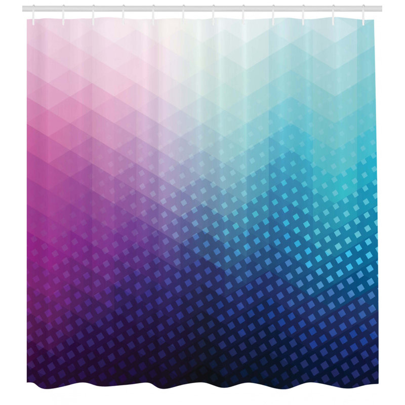 Abstract Shower Curtain with Hooks Included, 75" H x 69" W