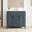 Meuble-lavabo 36 po avec lavabo supérieur, armoire de rangement moderne avec 2 portes à fermeture douce et 2 tiroirs, meuble-lavabo simple -107394925
