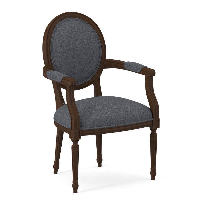 Chaise avec accoudoirs en tissu Dauphin, Noyer noir, Port d'Élise