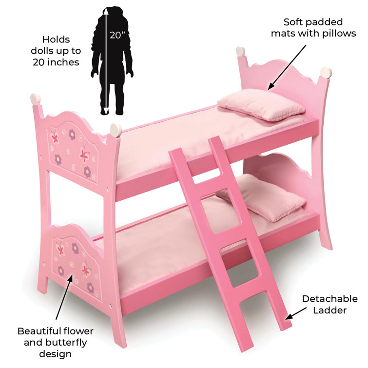 Badger Basket Doll Bunk Bed with Ladder and Bedding