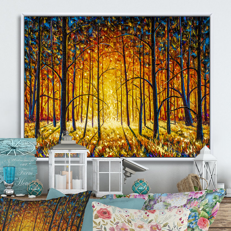 «Path To The Enchanted Forest II», reproduction encadrée sur toile, H 30 po x l 40 po x P 1,5 po, Cadre flottant blanc