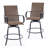 Swivel Patio Bar Stools Set Of 2, Outdoor Bar Stools With Paded PVC-coated polyester Fabric, All Weather Outdoor Bar Height Chairs, Ergonomic Comfort Tall Swivel Patio Chair For Balcony, Poolside
