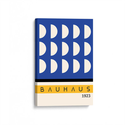 Blue and Yellow Bauhaus Wrapped Canvas