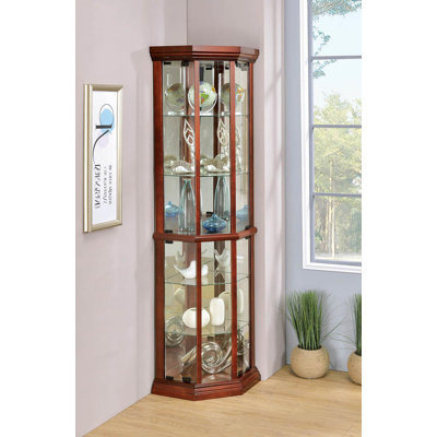 Vitrine de coin 6 tablettes Appledale brun moyen