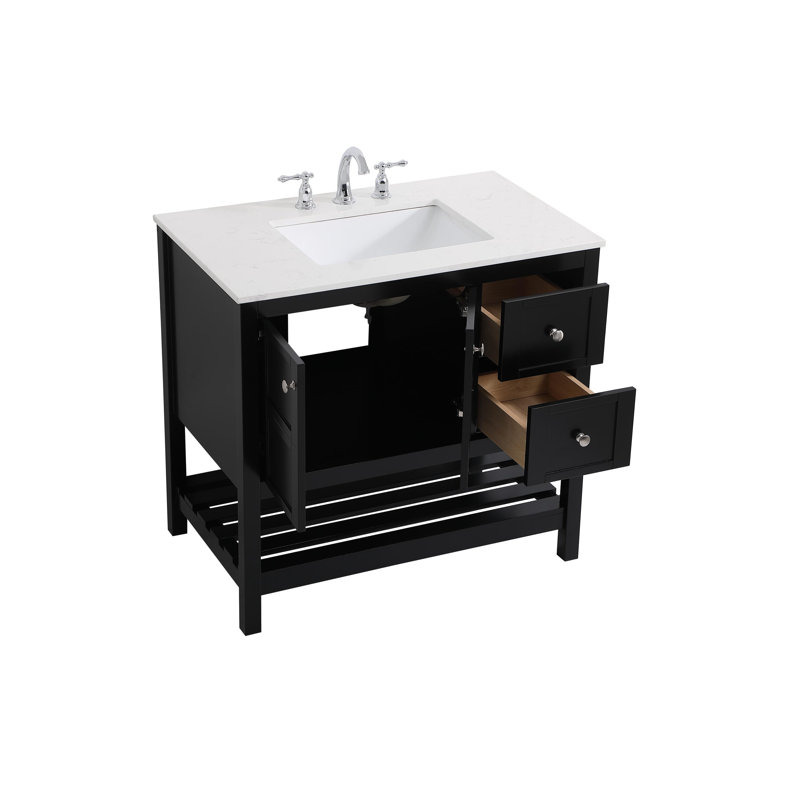 Ensemble de meuble-lavabo simple 36 po Krish, Noir