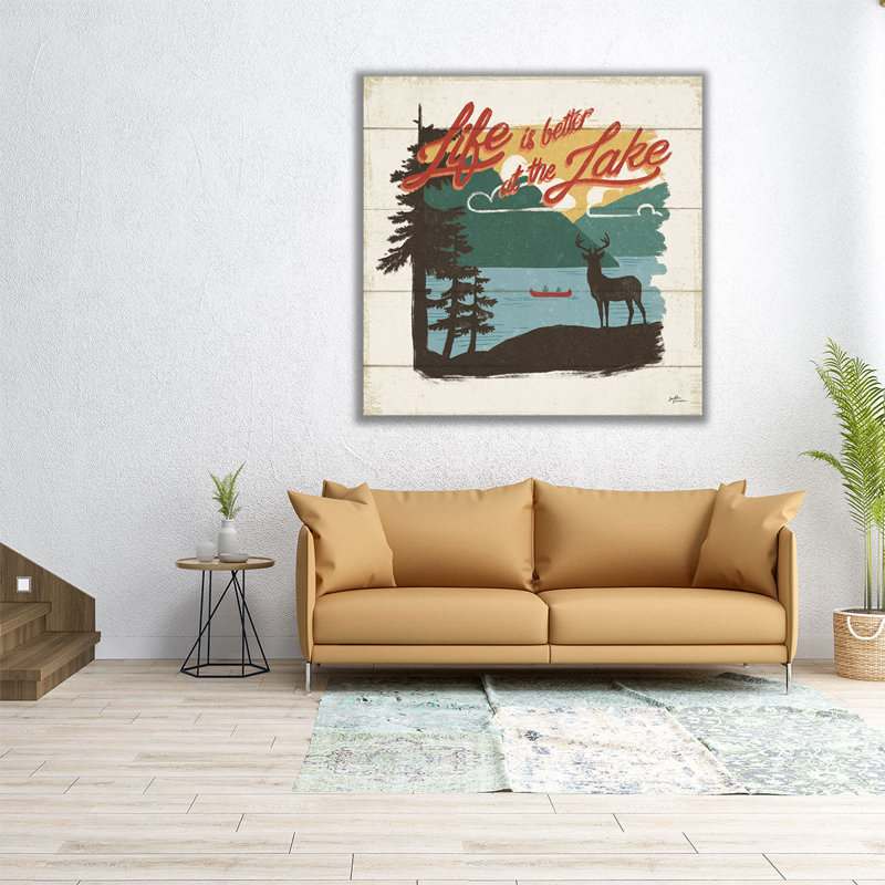 «Vintage Lake IV», reproduction d'art sur toile, H 12 po x l 12 po