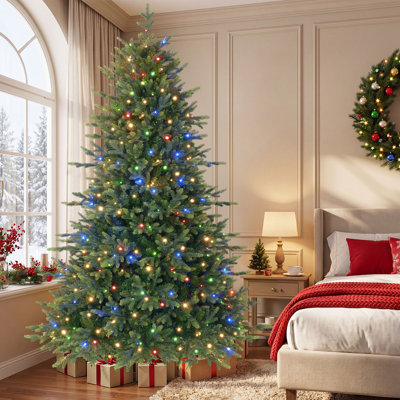 Sapin en polyéthylène à double couche 7,5 pi avec télécommande