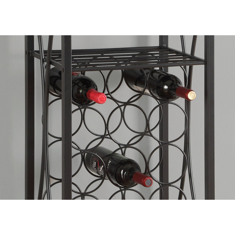 Arveda Home Bar, Wine Rack, Metal, Transitional, Black