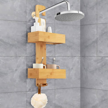 Interdesign Formbu Bathroom Shower Caddy for Shampoo, Conditioner, Soap - Natural Bamboo